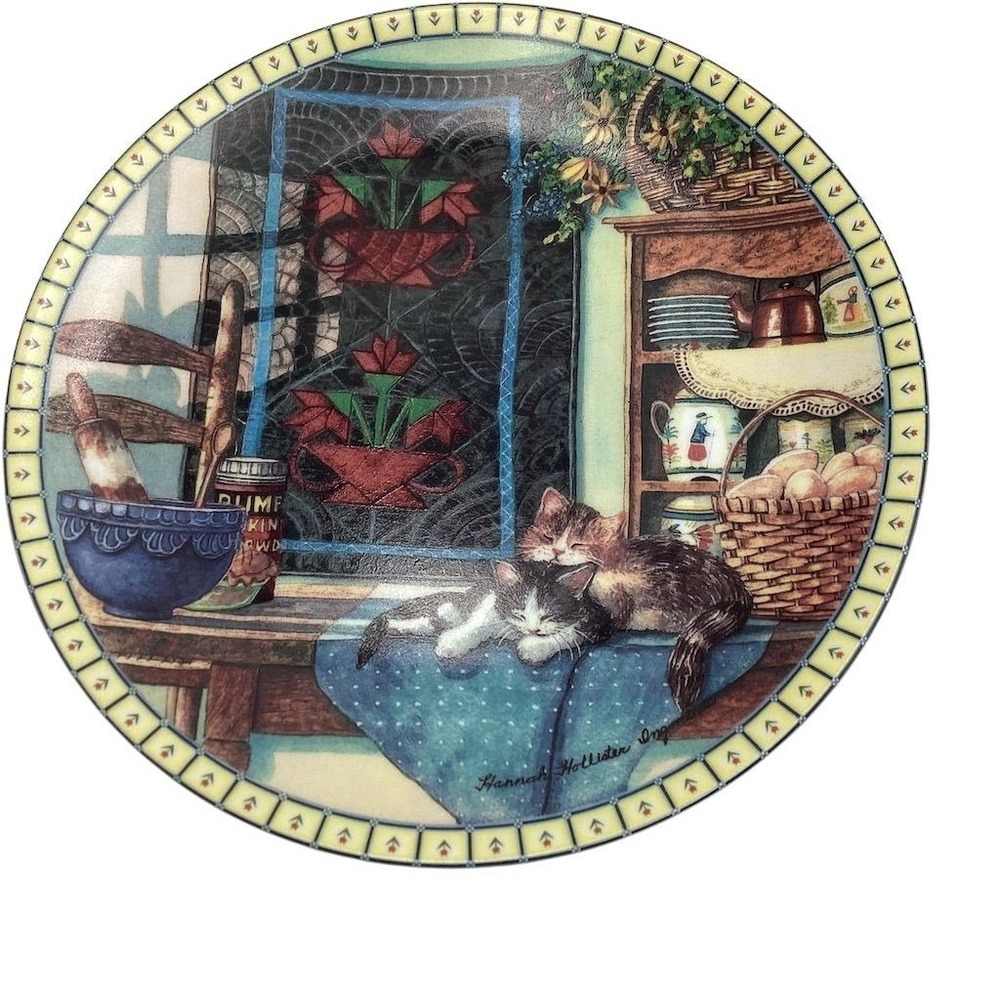 Edwin M.‎ Knowles "Lazy Morning" Cat Plate by Hannah Ingmire 1990